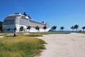 Cruise ship in port of Road Town, Tortola, British Virgin Islands
