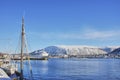 Cruise ship in the port of Tromso in northern Norway