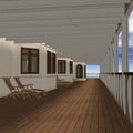 Cruise Ship Promenade Deck Royalty Free Stock Photo