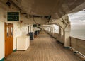 A cruise ship promenade deck left empty due to the coronavirus pandemic. Royalty Free Stock Photo