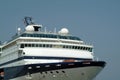 Cruise ship prow in harbor Royalty Free Stock Photo