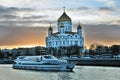 A cruise ship of Radisson Royal sails on the Moscow river.