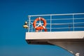 Cruise ship railing and life buoy Royalty Free Stock Photo