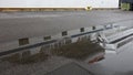 a cruise ship reflected on the dock, Bergen, Norway