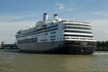 Cruise ship The Rotterdam is leaving the harbor of Rotterdam Royalty Free Stock Photo