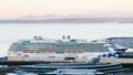 Cruise ship Royal Princess at Pier 91 in Seattle in dawn light