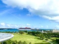 Cruise ship sailing out of port of Miami Royalty Free Stock Photo
