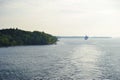 Cruise ship sails near the coast in Sweden Royalty Free Stock Photo