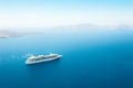 Cruise ship in the sea near the Santorini island, Greece Royalty Free Stock Photo