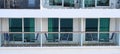 Cruise ship side view with balconies close up. Royalty Free Stock Photo