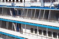 Cruise ship side view closeup as background, window and balcony Royalty Free Stock Photo