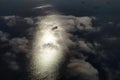 Cruise ship silhouette aerial Royalty Free Stock Photo