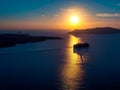 Cruise ship silhouette in sunset light Royalty Free Stock Photo