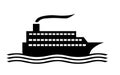 Cruise ship silhouette Royalty Free Stock Photo