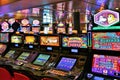 Cruise ship slot machines in casino Royalty Free Stock Photo
