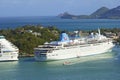 Cruise ship in St Lucia, Caribbean Royalty Free Stock Photo