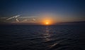 Cruise Ship Sunset Just Leaving Galveston