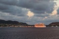 Cruise Ship at Sunset Royalty Free Stock Photo