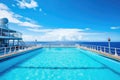 cruise ship swimming pool with clear blue water Royalty Free Stock Photo