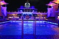 Cruise ship swimming pool at night Royalty Free Stock Photo