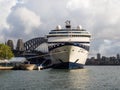 Cruise ship and Sydney Harbour Bridge, Australia Royalty Free Stock Photo