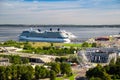 Cruise ship in Tallinn harbor, Estonia. Royalty Free Stock Photo