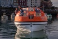 Cruise Ship Tender Boat Approaching Pier Royalty Free Stock Photo