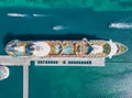 Cruise ship top view, Nassau, Bahamas