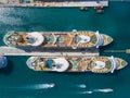 Cruise ship top view, Nassau, Bahamas