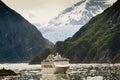 Cruise Ship in Tracy Arm Fjord, Alaska Royalty Free Stock Photo