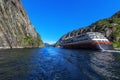 Cruise Ship On Trollfjord Trollfjorden in the Lofoten Islands,