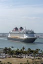 Cruise ship underway. Port Canaveral, Florida, USA Royalty Free Stock Photo