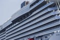 The cruise ship Valiant Lady operated by Virgin Voyages docked at the dock in A CoruÃÂ±a Royalty Free Stock Photo