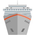 Cruise ship vector travel luxury sea boat front view Royalty Free Stock Photo