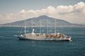 Cruise Ship with Vesuvius in the background