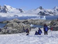 Cruise ship visitors watching penguin rookeries