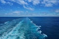 A Cruise Ship Wake On A Beautiful Sunny Day