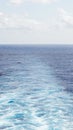 Cruise ship wake or trail on ocean surface Royalty Free Stock Photo