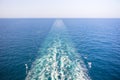 Cruise Ship Wake Or Trail On Ocean Surface, White Trace