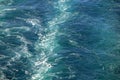 Cruise ship wake or trail on ocean surface, white trace Royalty Free Stock Photo