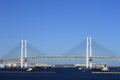 Cruise ship and Yokohama baybridge Royalty Free Stock Photo