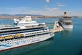 Cruise ships AidaAura and Costa Diadema Royalty Free Stock Photo