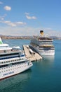 Cruise ships AidaAura and Costa Diadema Royalty Free Stock Photo