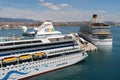 Cruise ships AidaAura and Costa Diadema Royalty Free Stock Photo