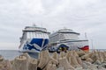 Cruise ships AIDAprima und Regal Princess in port of Tallinn Royalty Free Stock Photo