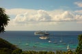 Cruise ships at anchor in the caribbean Royalty Free Stock Photo