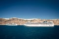 Cruise Ships Anchored at Santorini Greece