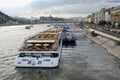 Cruise ships on the Danube in the Budapest. Royalty Free Stock Photo