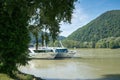 Cruise ships on the Danube near Duernstein in Austria Royalty Free Stock Photo