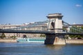 Cruise ships on Danube river in Budapest Royalty Free Stock Photo